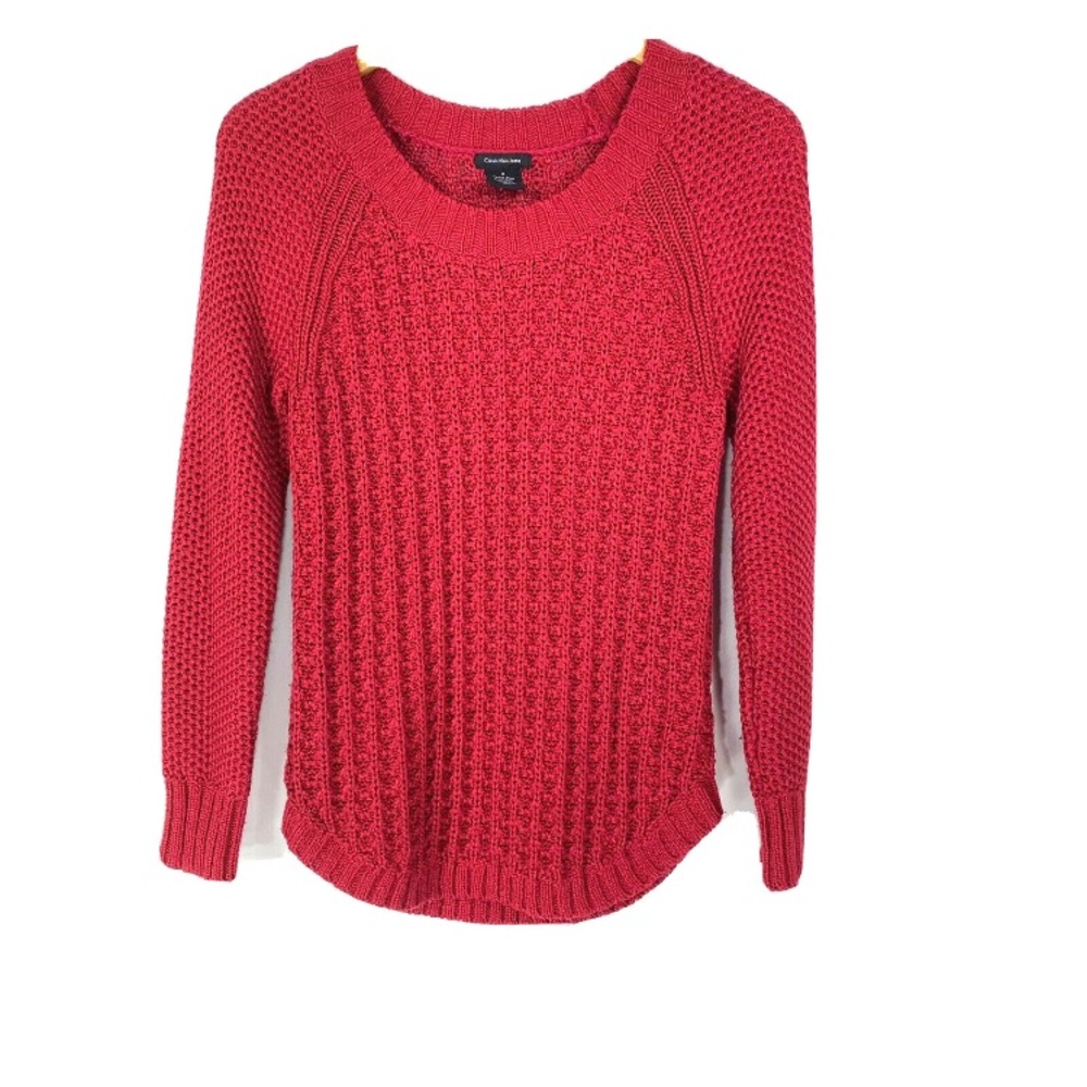 Calvin Klein Jeans Women's Size Large Vibrant Red/purple Sweater